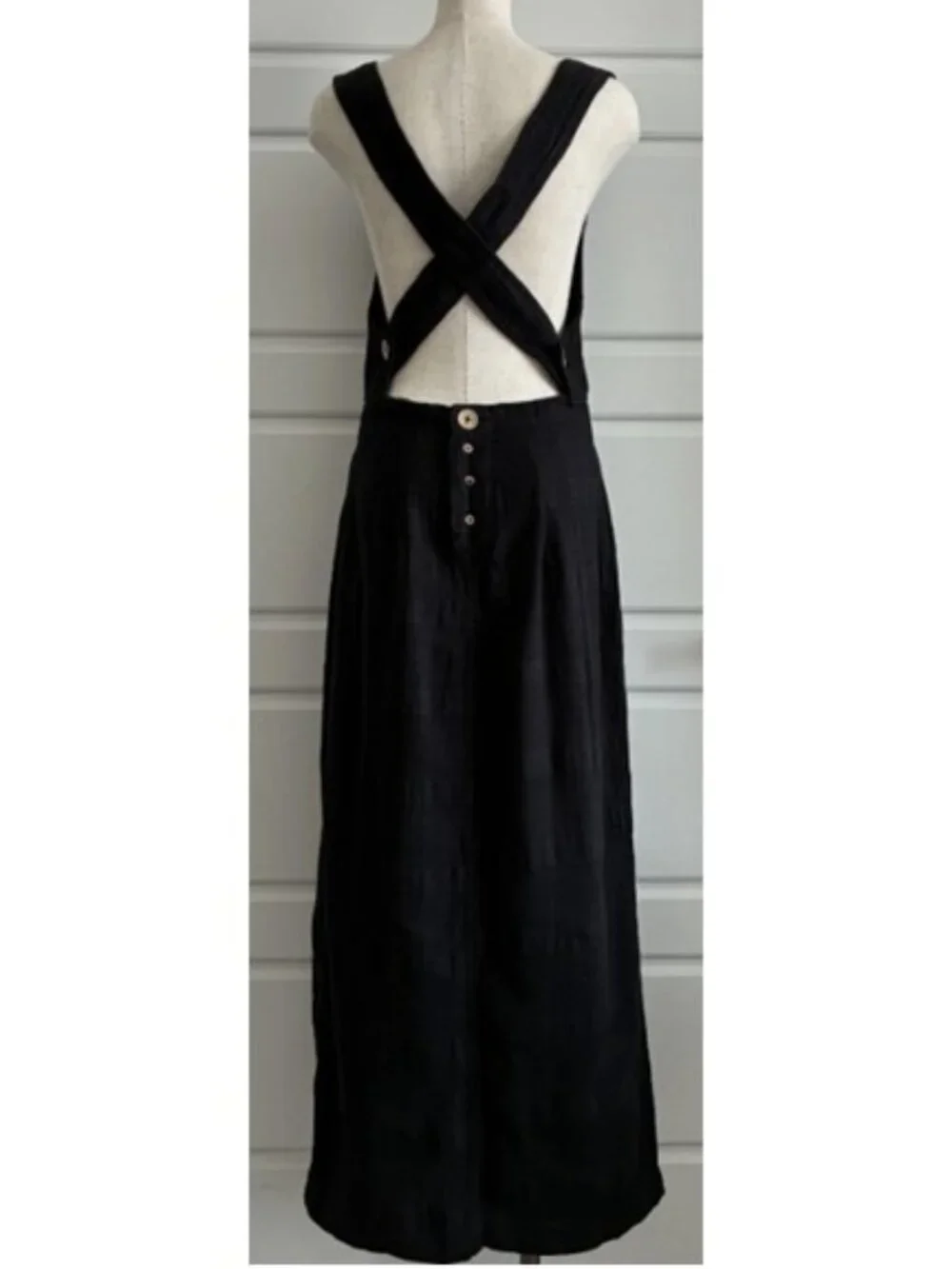 Share Free People The Simple Life Maxi Dress Black Cutout Sleeveless Slit